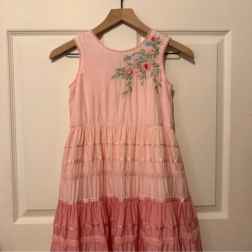 Monsoon | Dress |  Embroidered Flouncy Dress in Pink | Boho | Forest Fairy